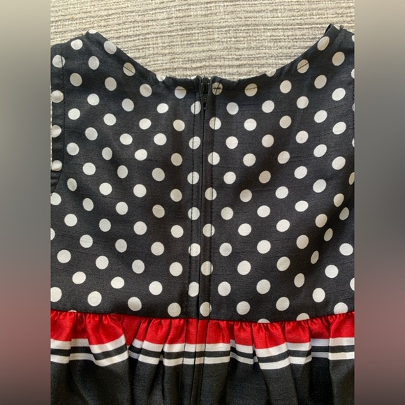 Bonnie Baby Polka Dot & Striped Dress - Black, White, and Red - 24m - Christmas - Picture 4 of 7